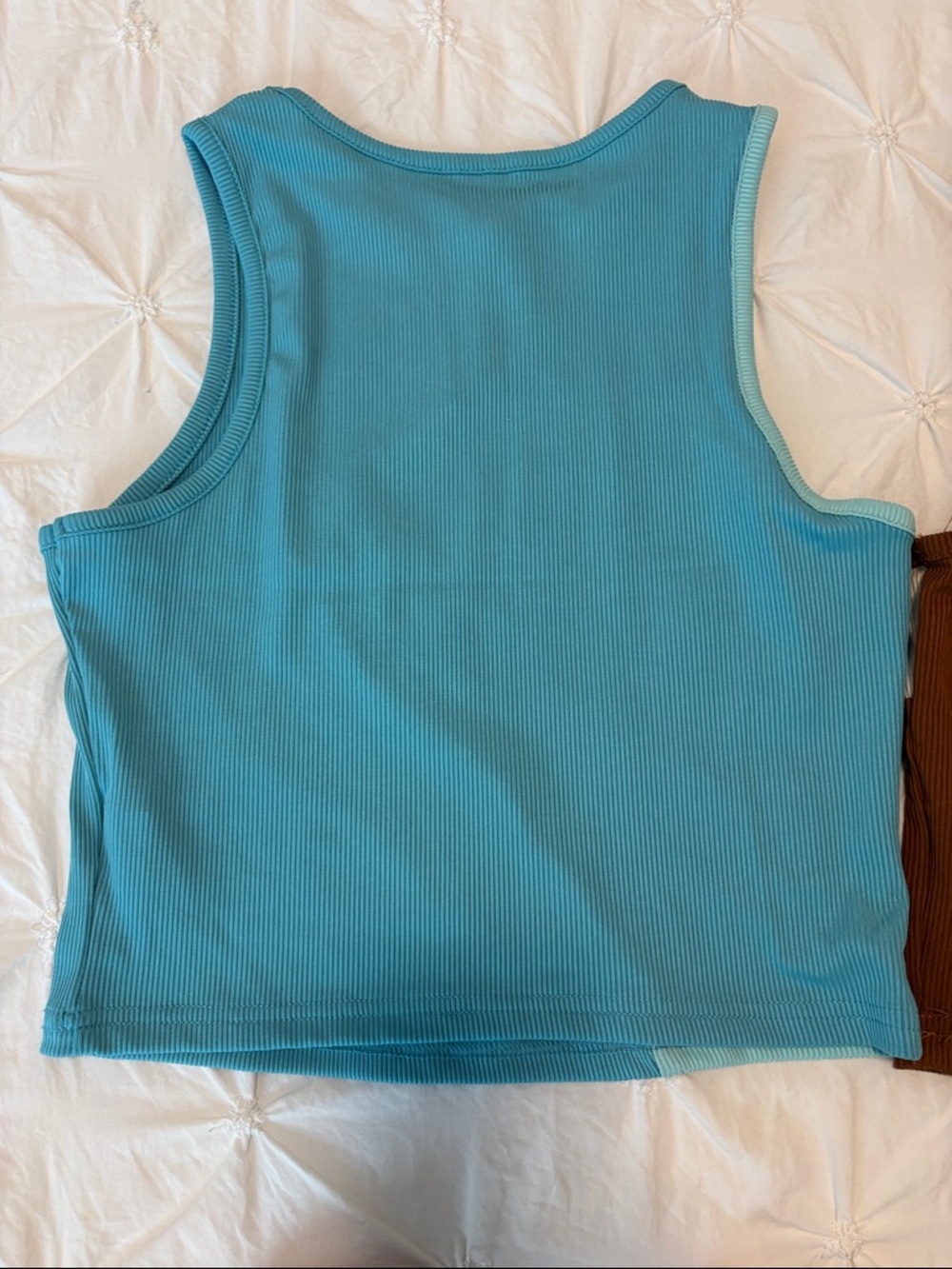Colorblock Ribbed Tank Bundle - Blue/Teal, Coral, Brown, and Sage - Picture 9 of 11